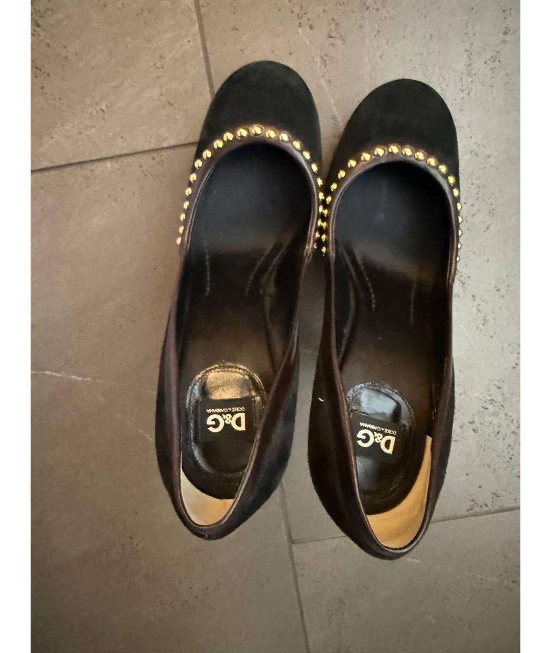 DOLCE&GABBANA Черные замшевые туфли, фото 3