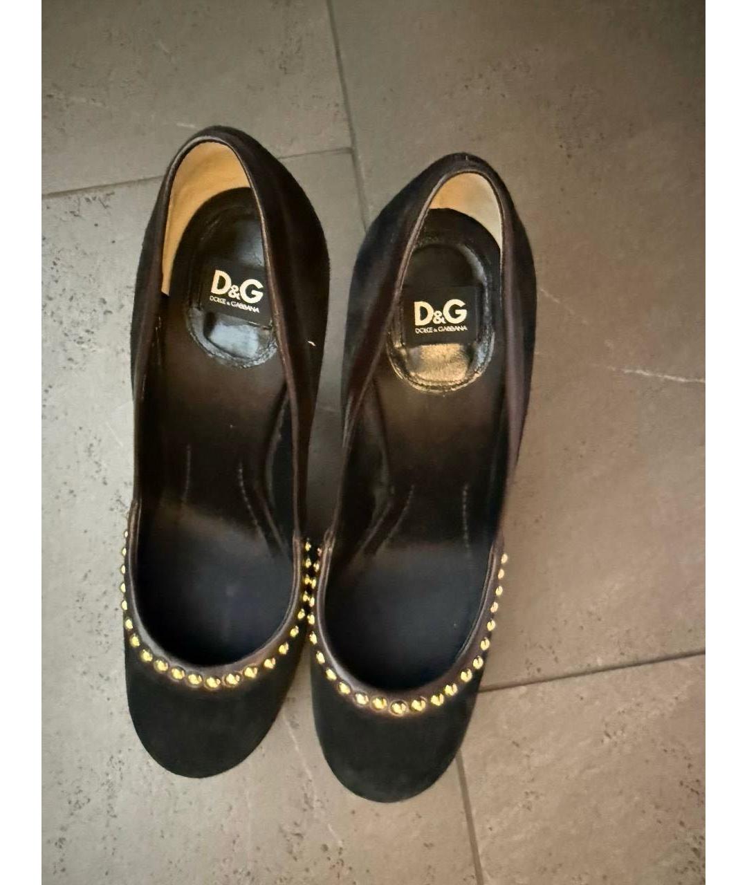 DOLCE&GABBANA Черные замшевые туфли, фото 2