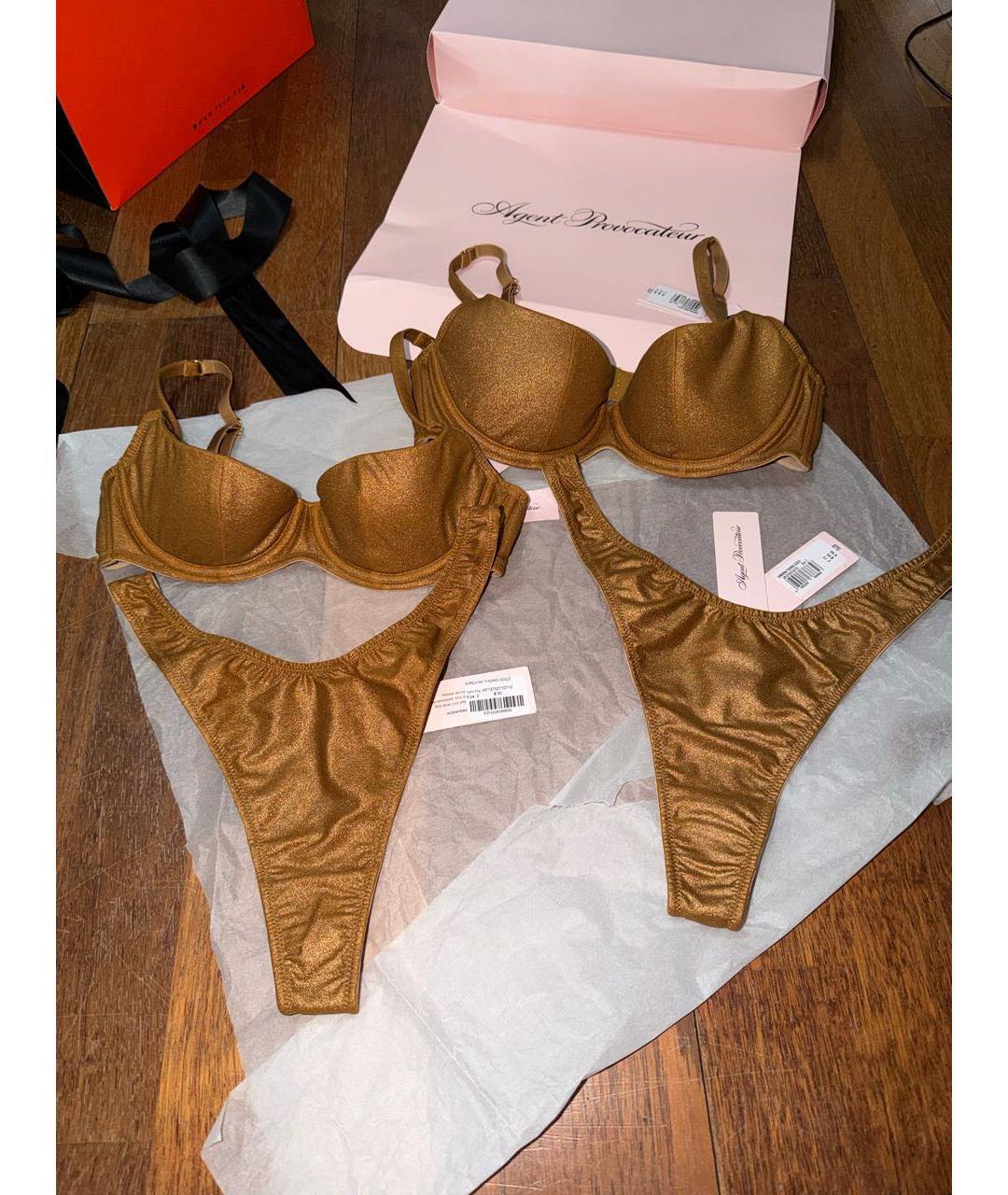 AGENT PROVOCATEUR Золотой комплекты, фото 2