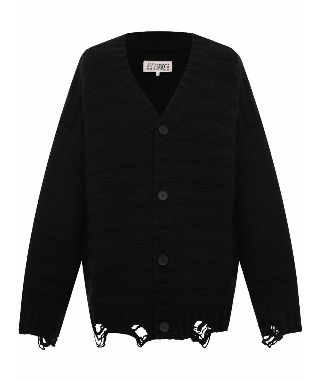 MM6 MAISON MARGIELA Черный шерстяной кардиган, фото 1