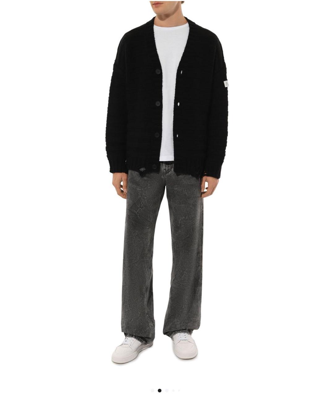 MM6 MAISON MARGIELA Черный шерстяной кардиган, фото 2