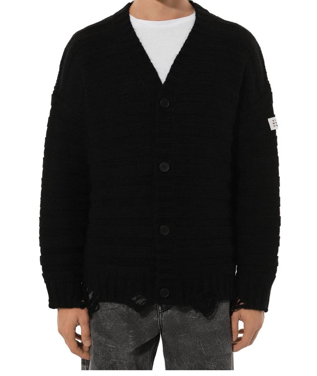 MM6 MAISON MARGIELA Черный шерстяной кардиган, фото 3