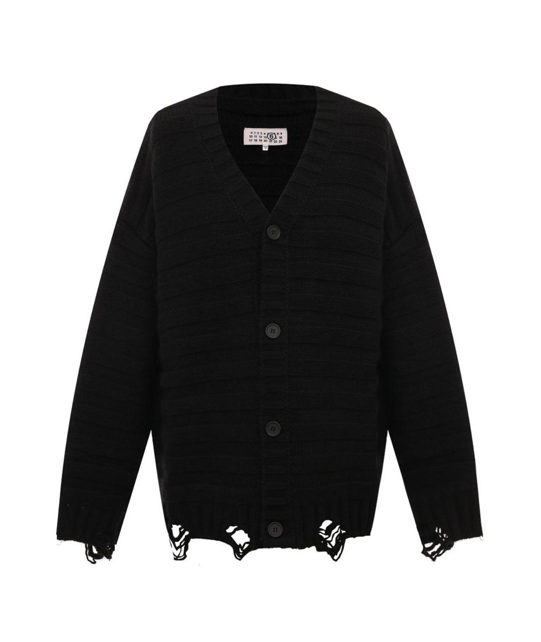 MM6 MAISON MARGIELA Черный шерстяной кардиган, фото 9