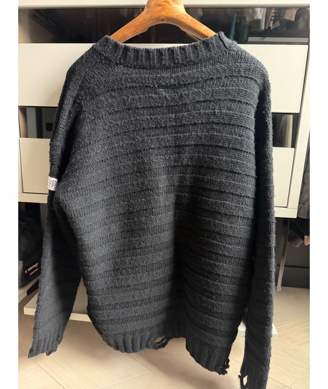 MM6 MAISON MARGIELA Черный шерстяной кардиган, фото 8