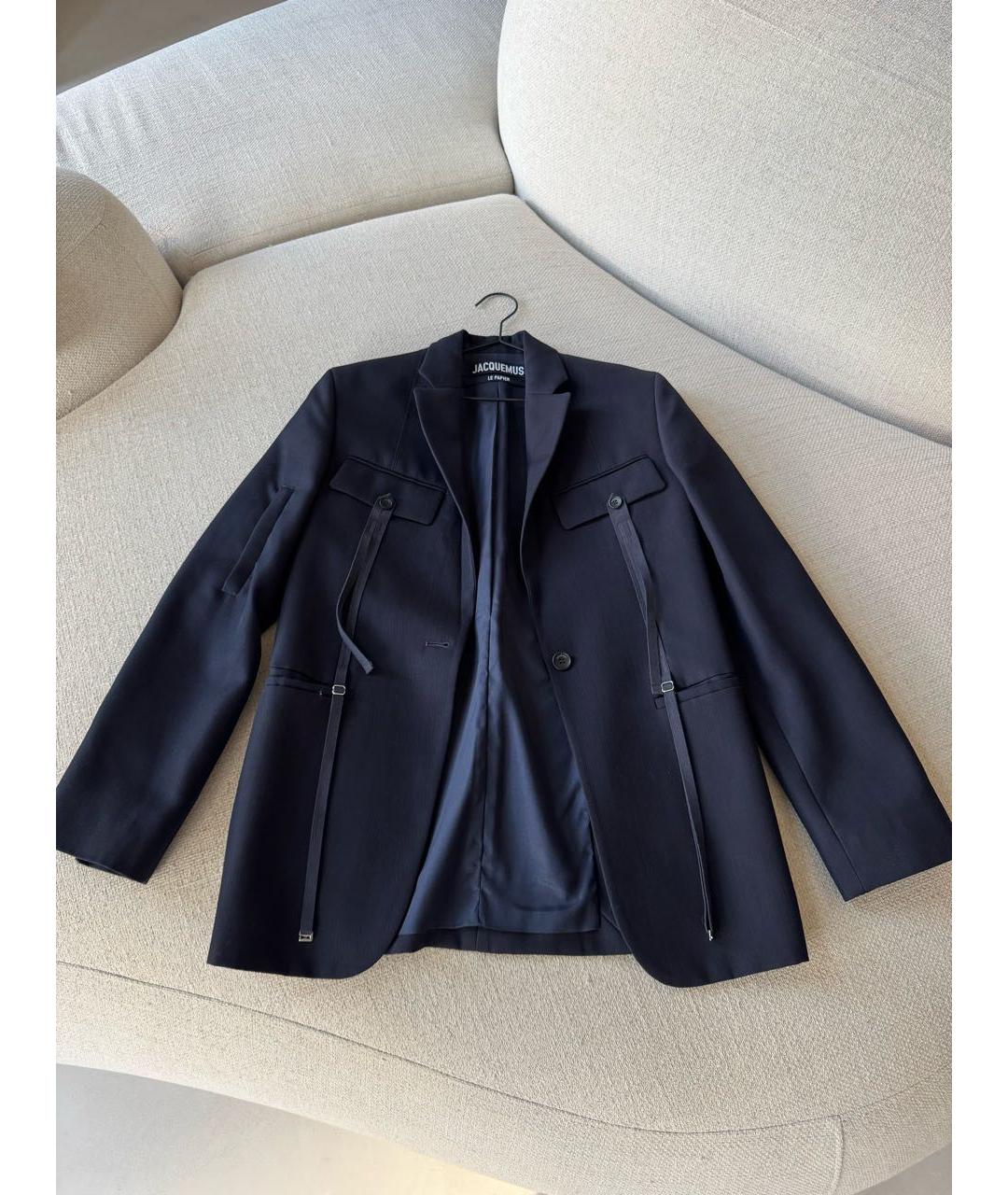 JACQUEMUS Темно-синий жакет/пиджак, фото 7