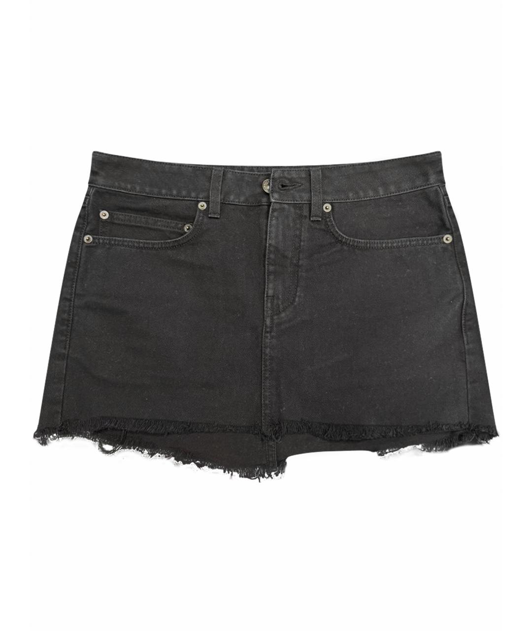 BALENCIAGA Черная деним юбка мини, фото 1