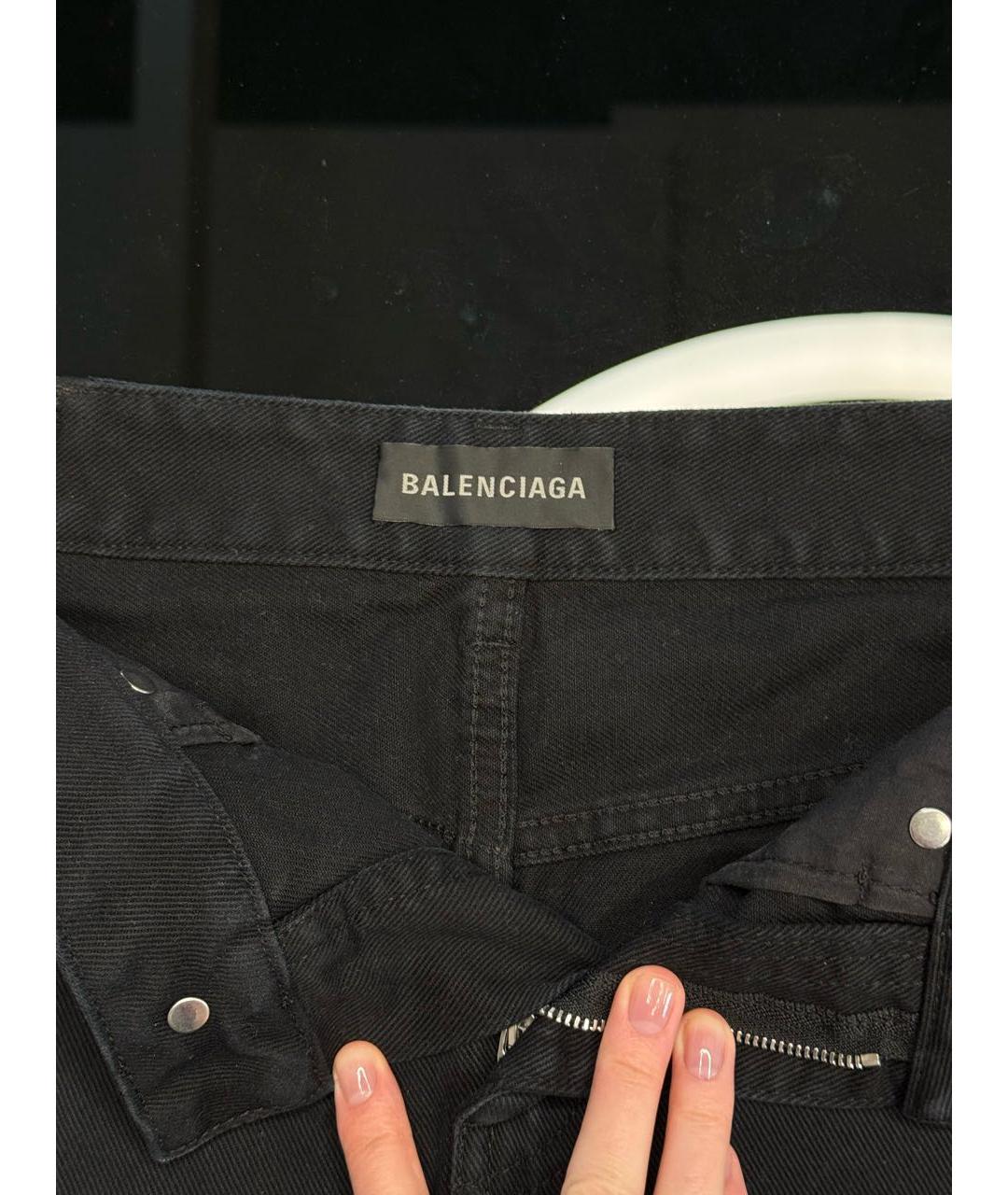 BALENCIAGA Черная деним юбка мини, фото 3