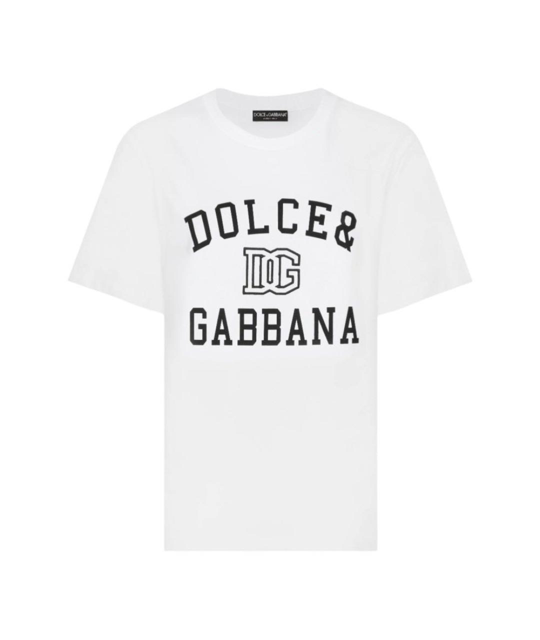 DOLCE&GABBANA Белая хлопковая футболка, фото 1