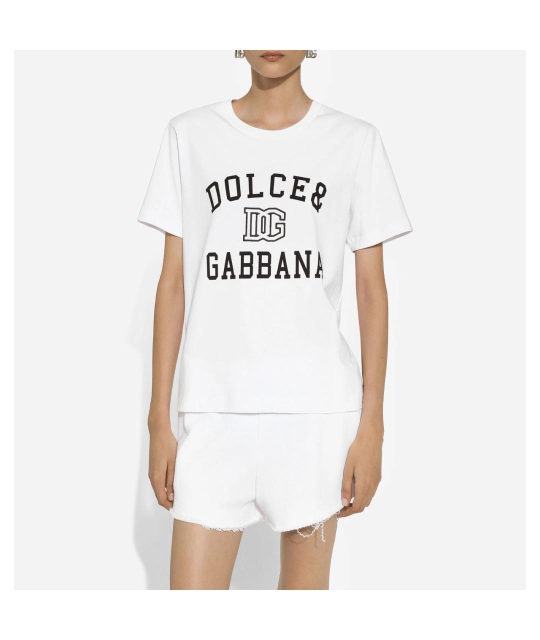 DOLCE&GABBANA Белая хлопковая футболка, фото 2