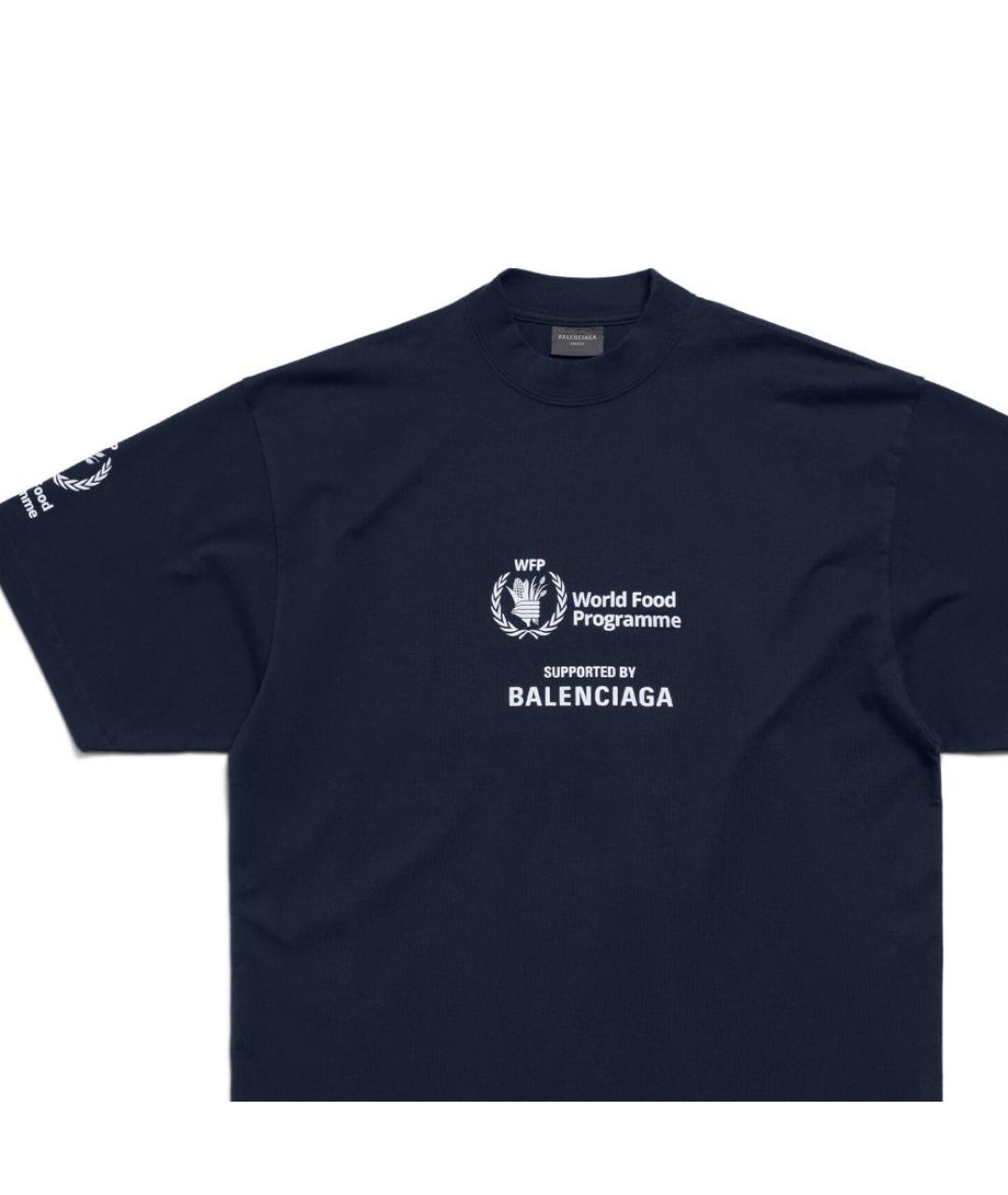 BALENCIAGA Темно-синяя футболка, фото 5