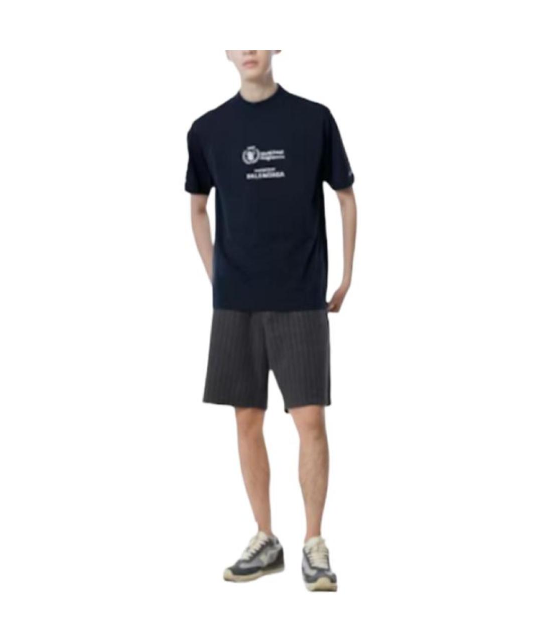 BALENCIAGA Темно-синяя футболка, фото 3