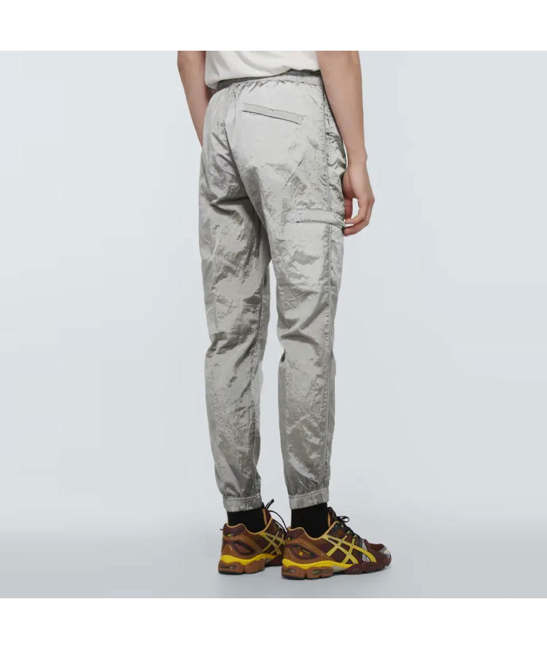 STONE ISLAND Серебряные повседневные брюки, фото 3