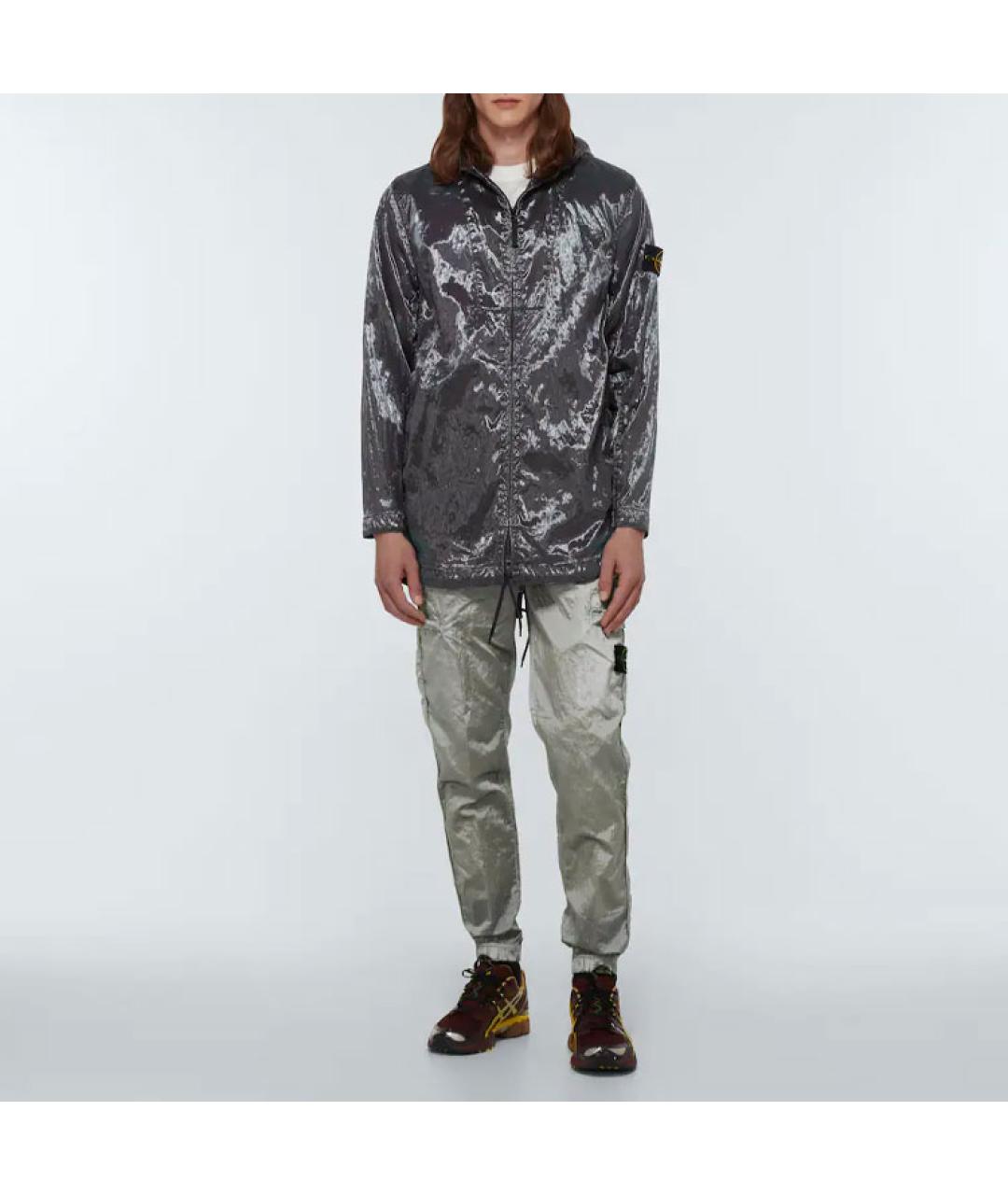 STONE ISLAND Серебряные повседневные брюки, фото 2