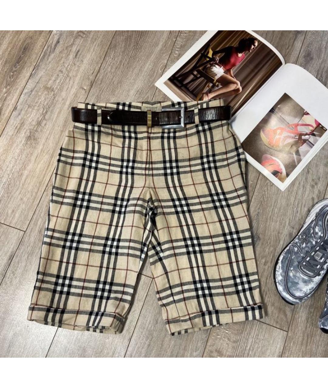 BURBERRY Бежевые хлопковые шорты, фото 9