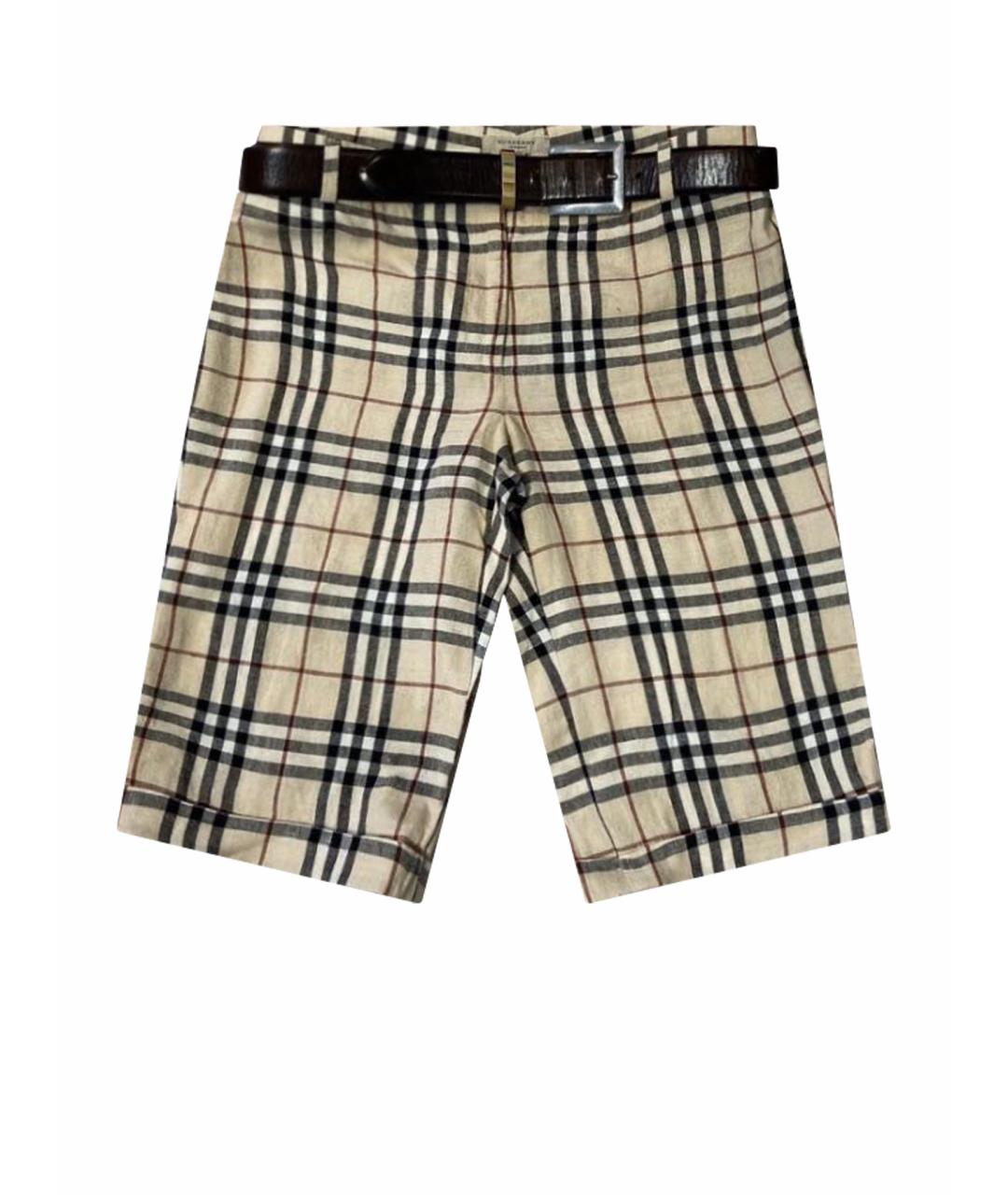 BURBERRY Бежевые хлопковые шорты, фото 1
