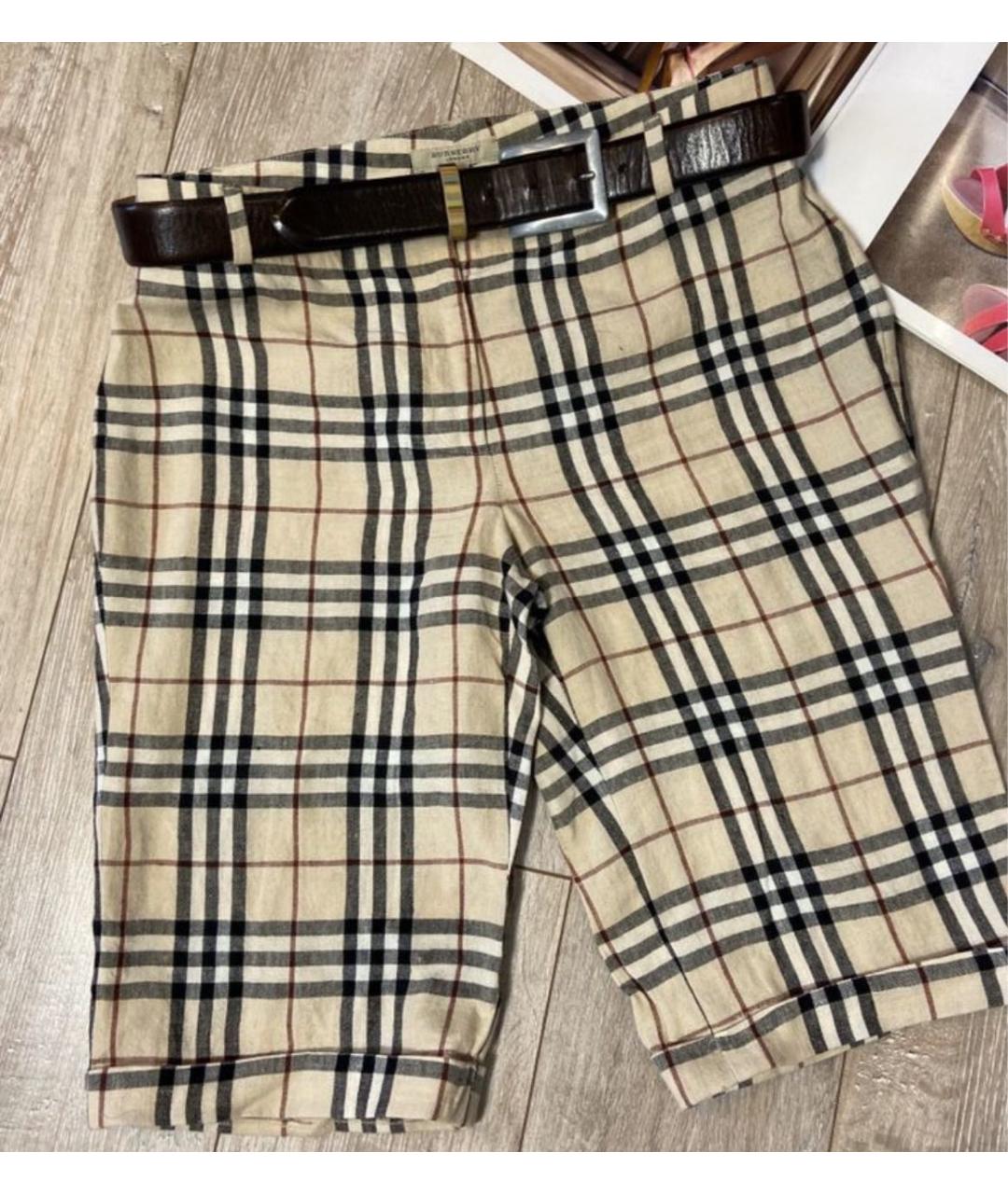 BURBERRY Бежевые хлопковые шорты, фото 8