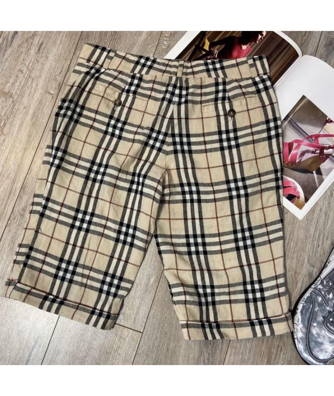 BURBERRY Бежевые хлопковые шорты, фото 2