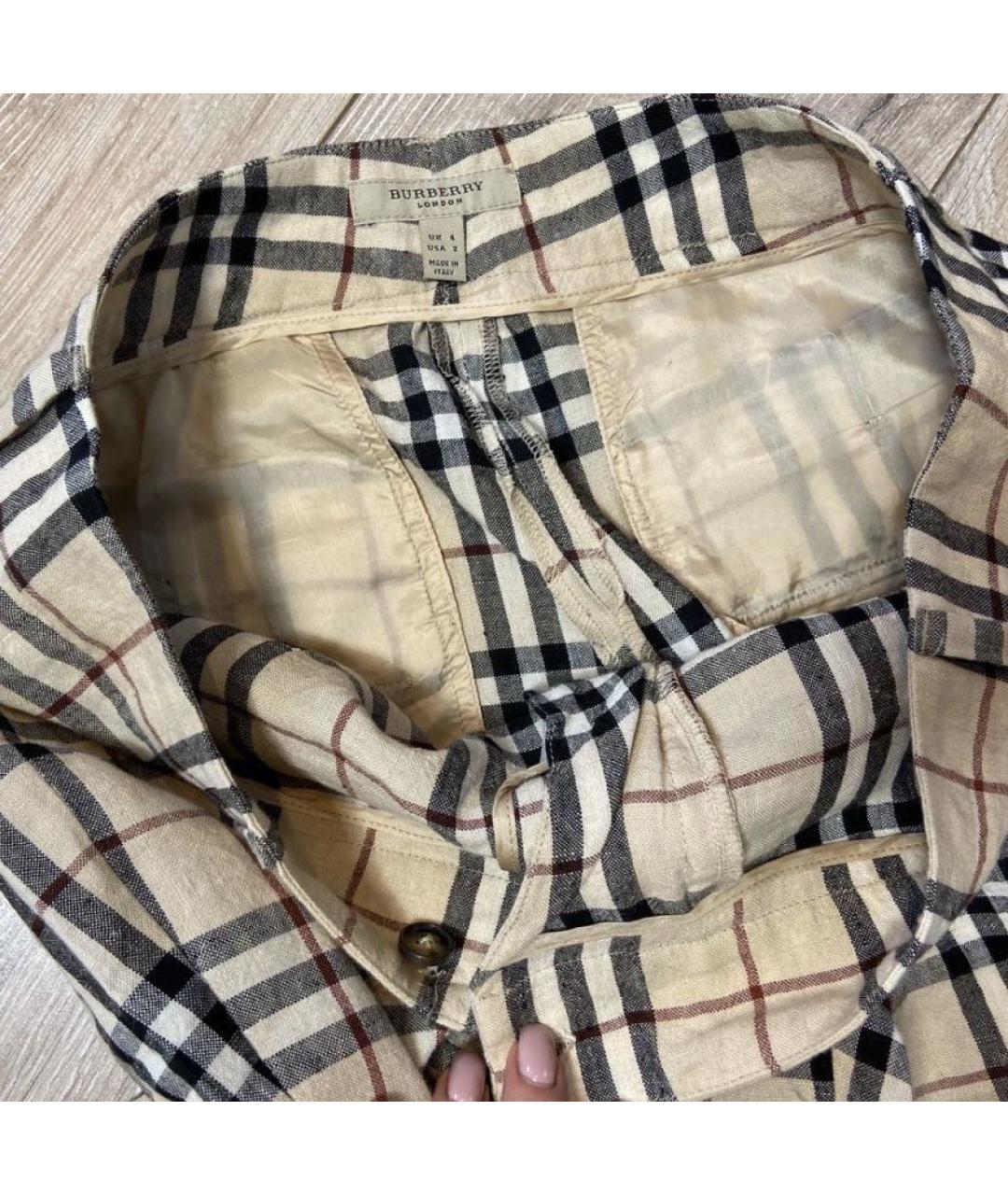 BURBERRY Бежевые хлопковые шорты, фото 3