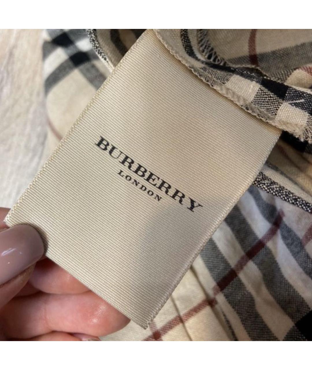 BURBERRY Бежевые хлопковые шорты, фото 6