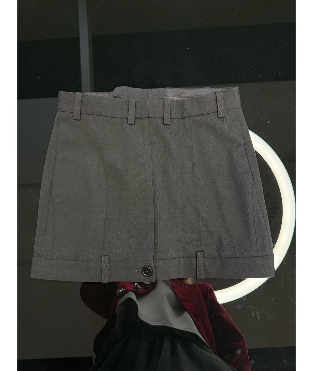 BALENCIAGA Черная хлопковая юбка мини, фото 2