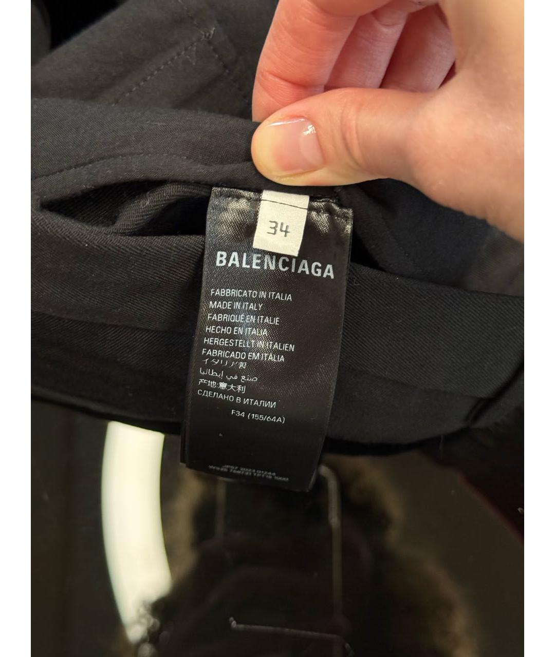 BALENCIAGA Черная хлопковая юбка мини, фото 3