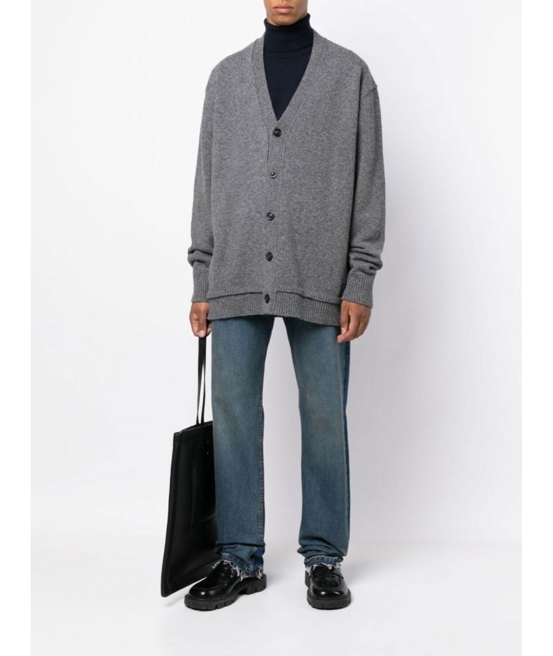 MM6 MAISON MARGIELA Серый шерстяной кардиган, фото 2