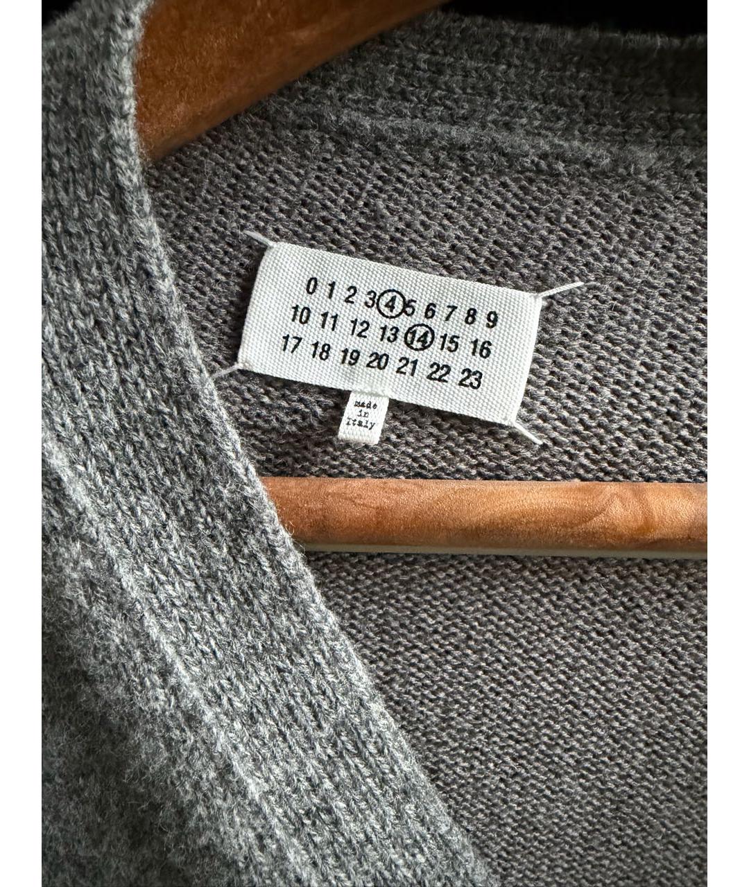MM6 MAISON MARGIELA Серый шерстяной кардиган, фото 6