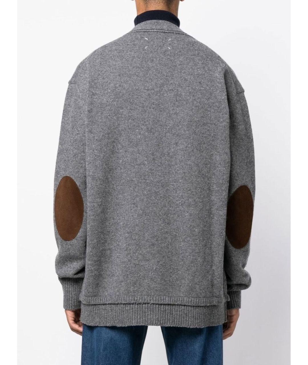 MM6 MAISON MARGIELA Серый шерстяной кардиган, фото 3