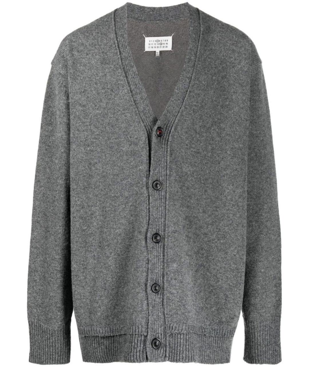 MM6 MAISON MARGIELA Серый шерстяной кардиган, фото 9