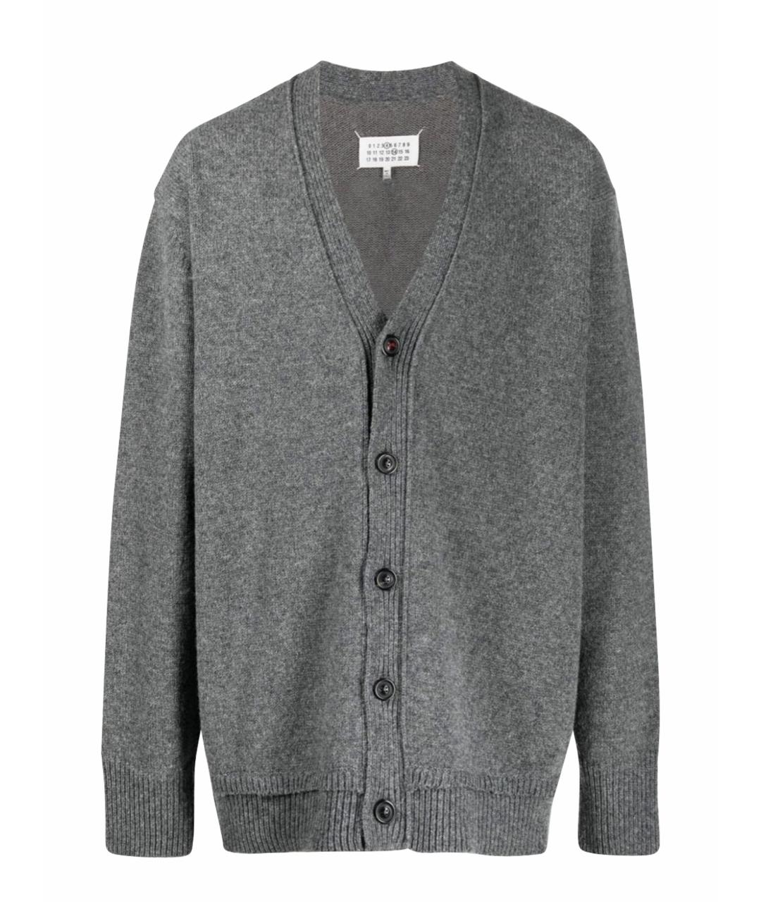 MM6 MAISON MARGIELA Серый шерстяной кардиган, фото 1