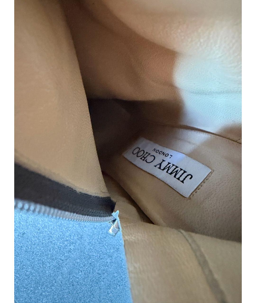 JIMMY CHOO Антрацитовые кожаные ботфорты, фото 8