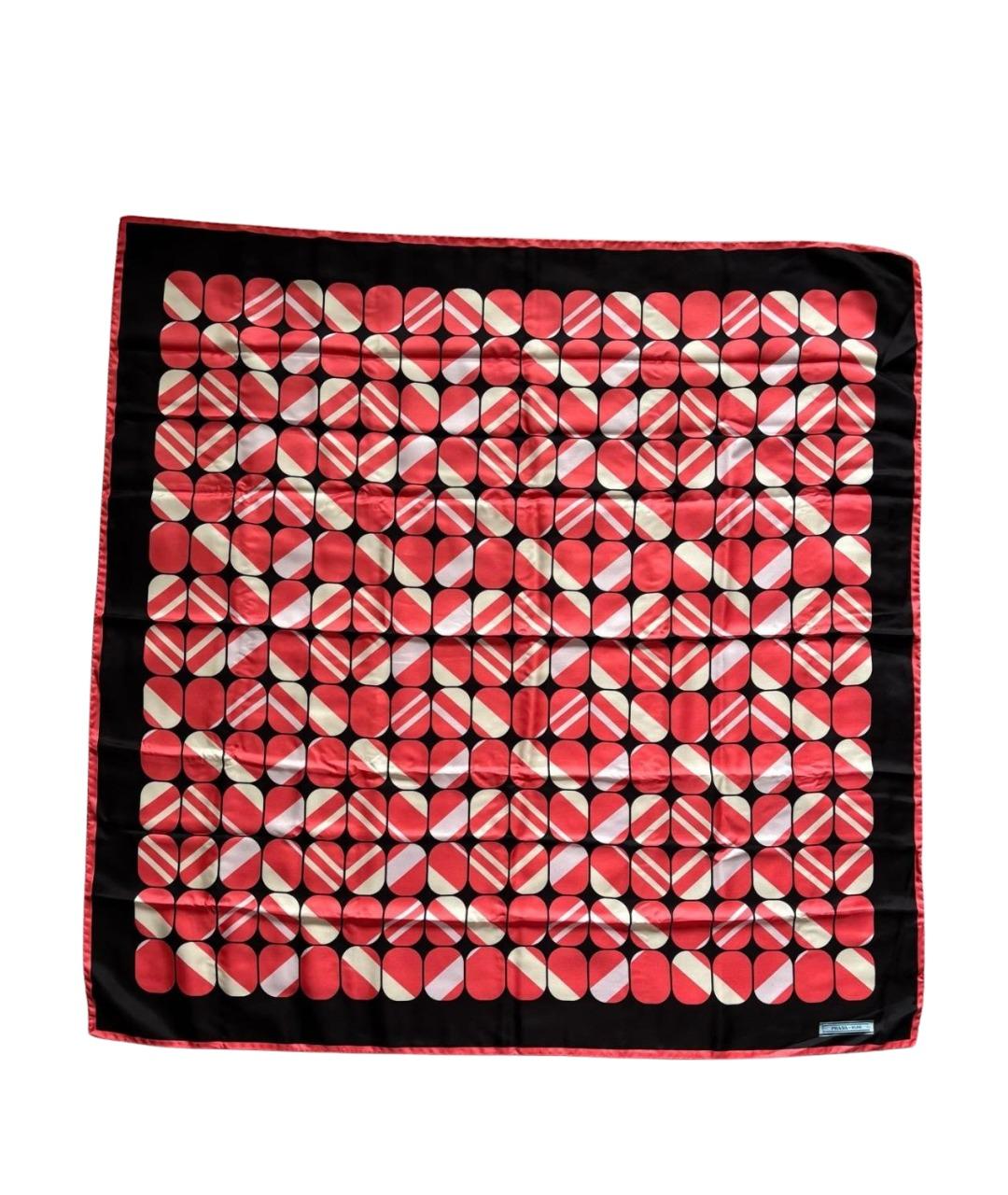 PRADA Коралловый шелковый платок, фото 1