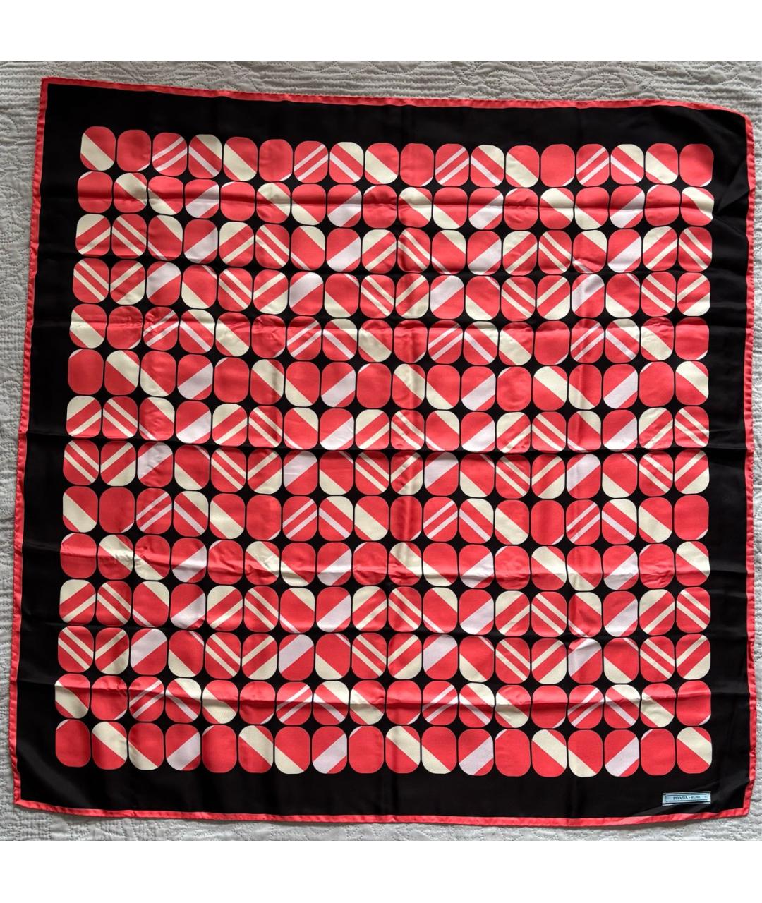 PRADA Коралловый шелковый платок, фото 5