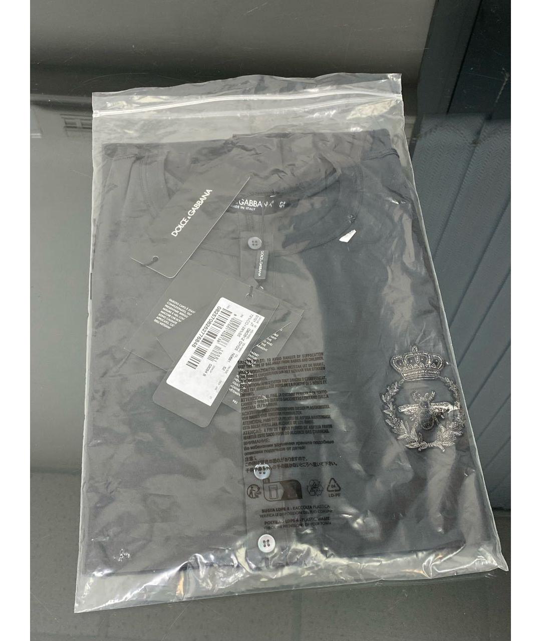 DOLCE&GABBANA Серое хлопковое поло с длинным рукавом, фото 8