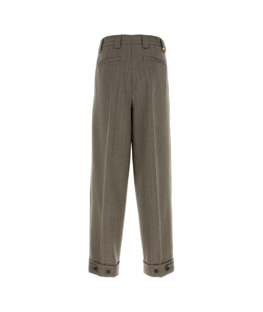 VERSACE Мульти шерстяные повседневные брюки, фото 2