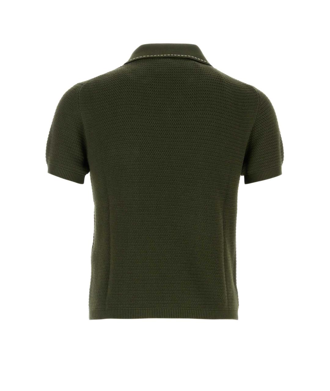 VERSACE Зеленые хлопковое поло с коротким рукавом, фото 2