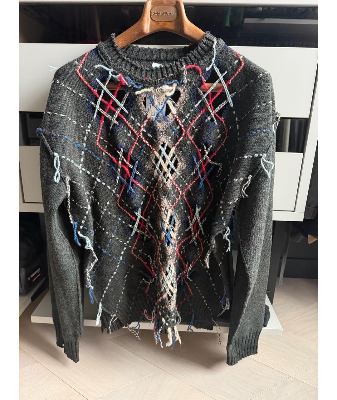 MM6 MAISON MARGIELA Серый шерстяной кардиган, фото 5