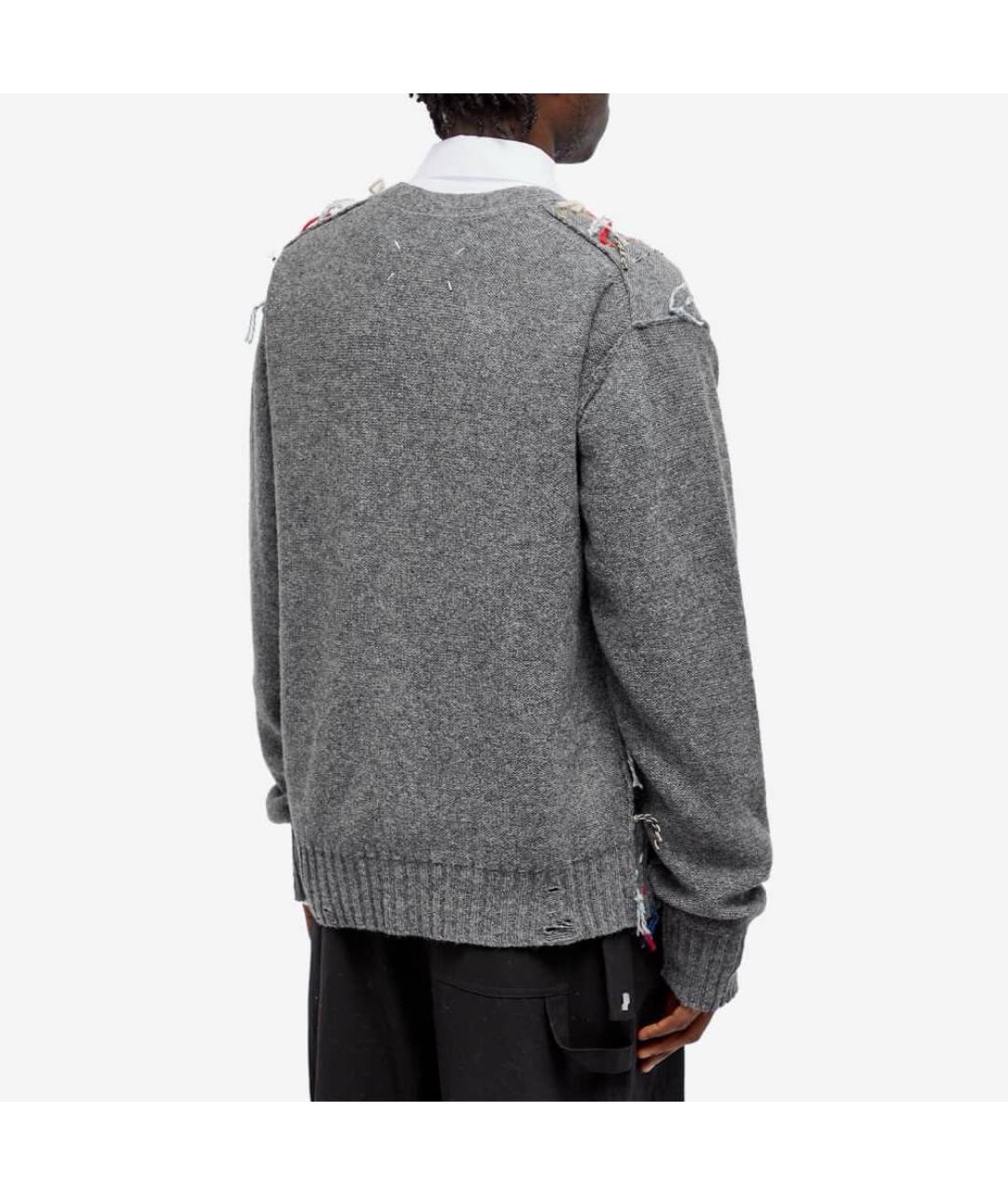 MM6 MAISON MARGIELA Серый шерстяной кардиган, фото 3