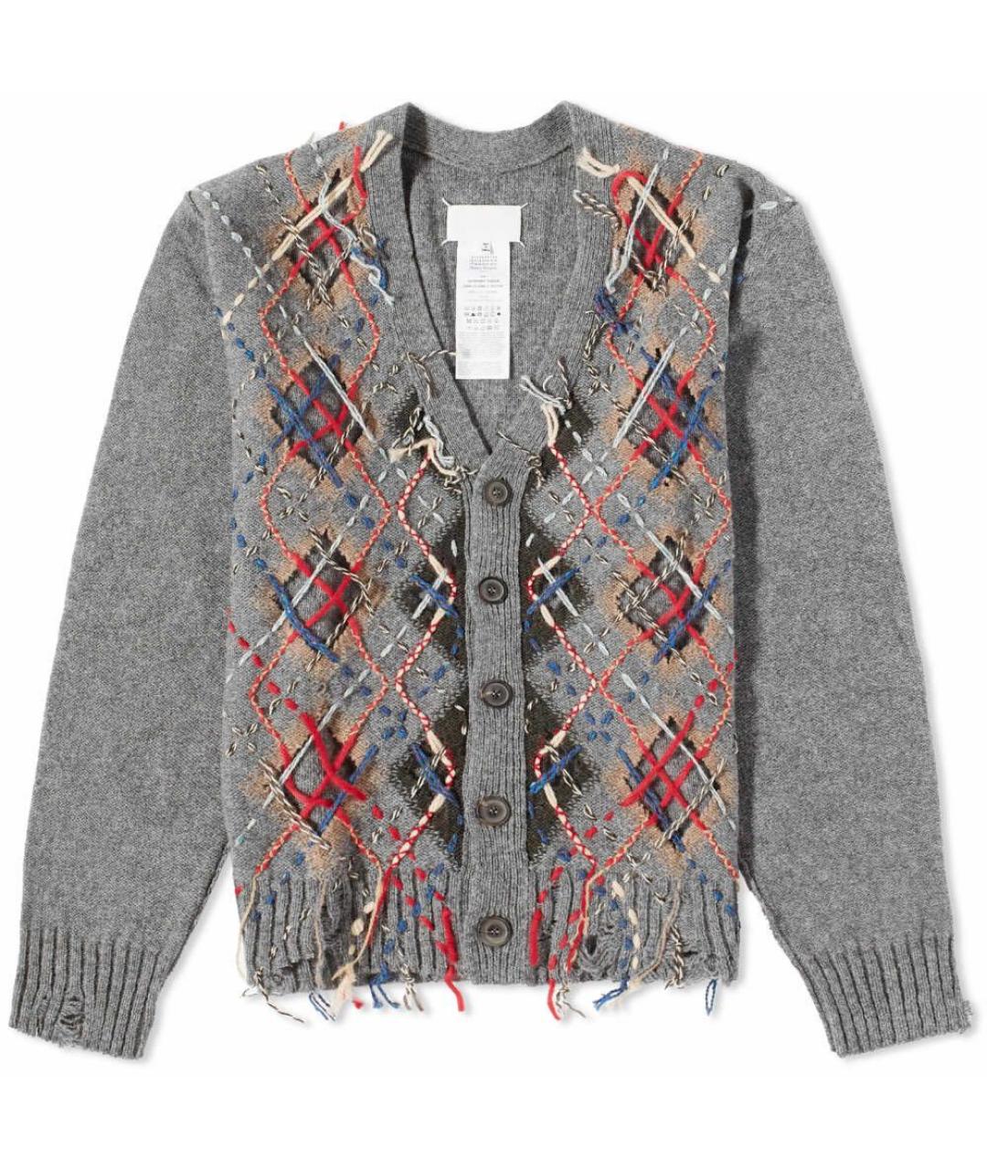 MM6 MAISON MARGIELA Серый шерстяной кардиган, фото 9