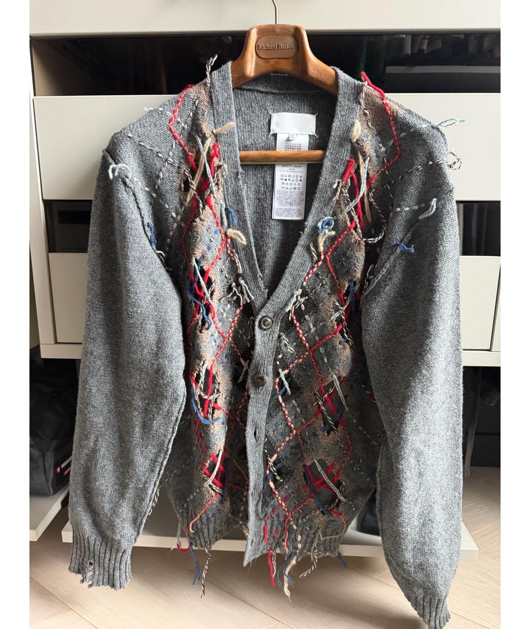 MM6 MAISON MARGIELA Серый шерстяной кардиган, фото 4