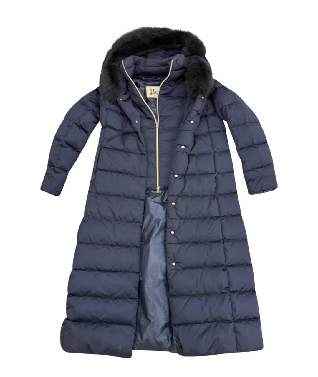 HERNO Темно-синий синтетический пуховик, фото 1