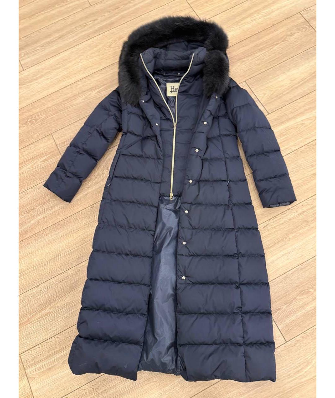 HERNO Темно-синий синтетический пуховик, фото 4