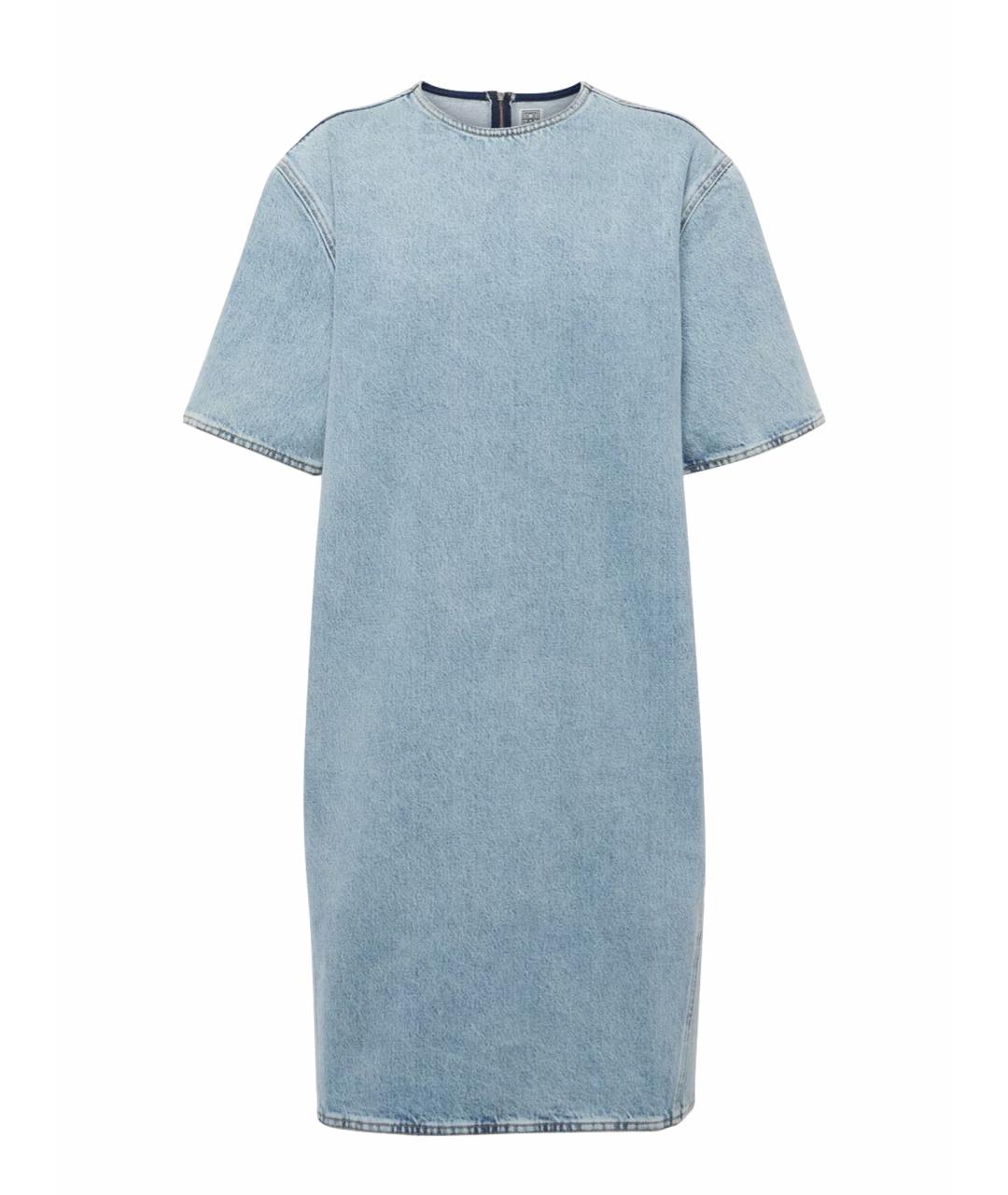 TOTEME Голубое деним повседневное платье, фото 1