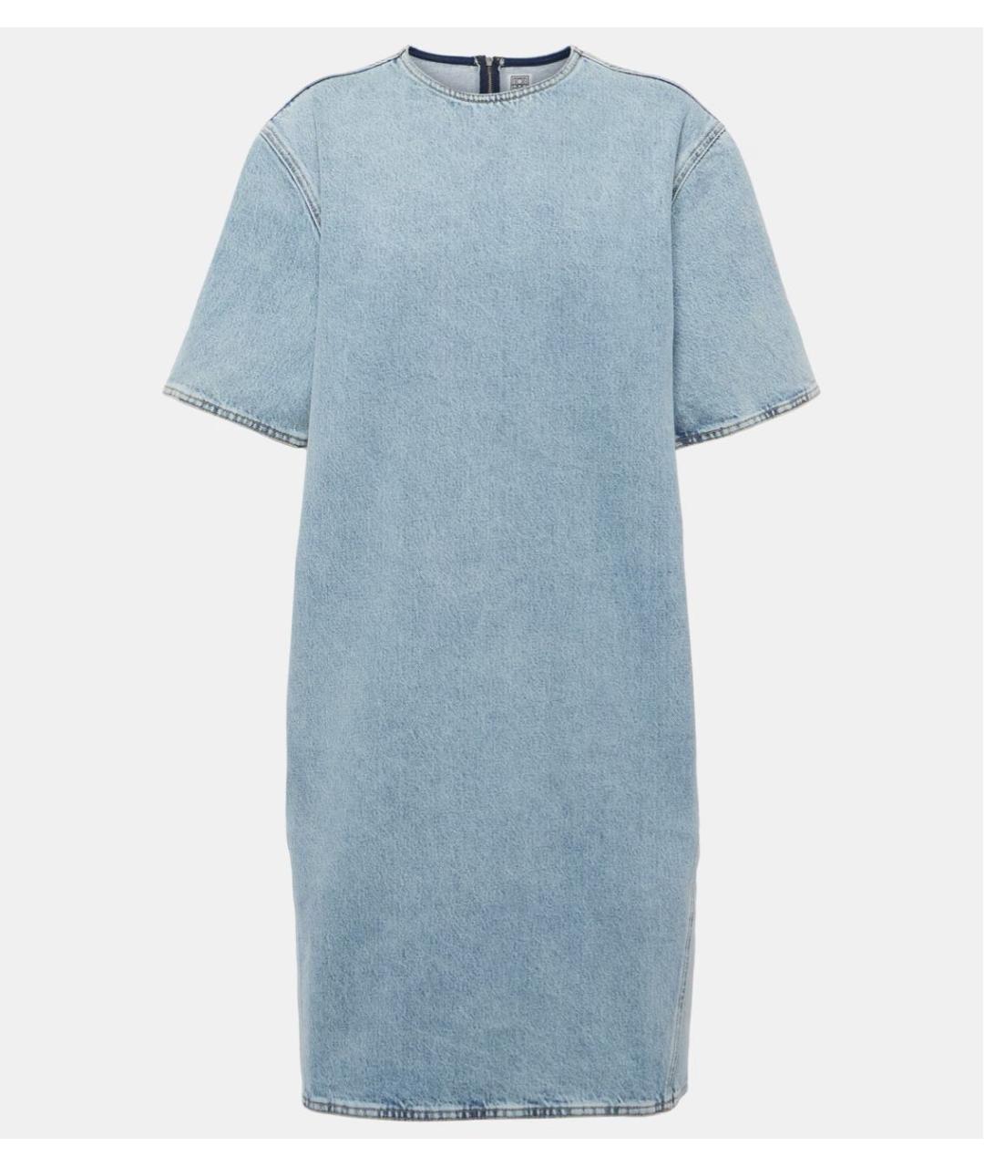 TOTEME Голубое деним повседневное платье, фото 6