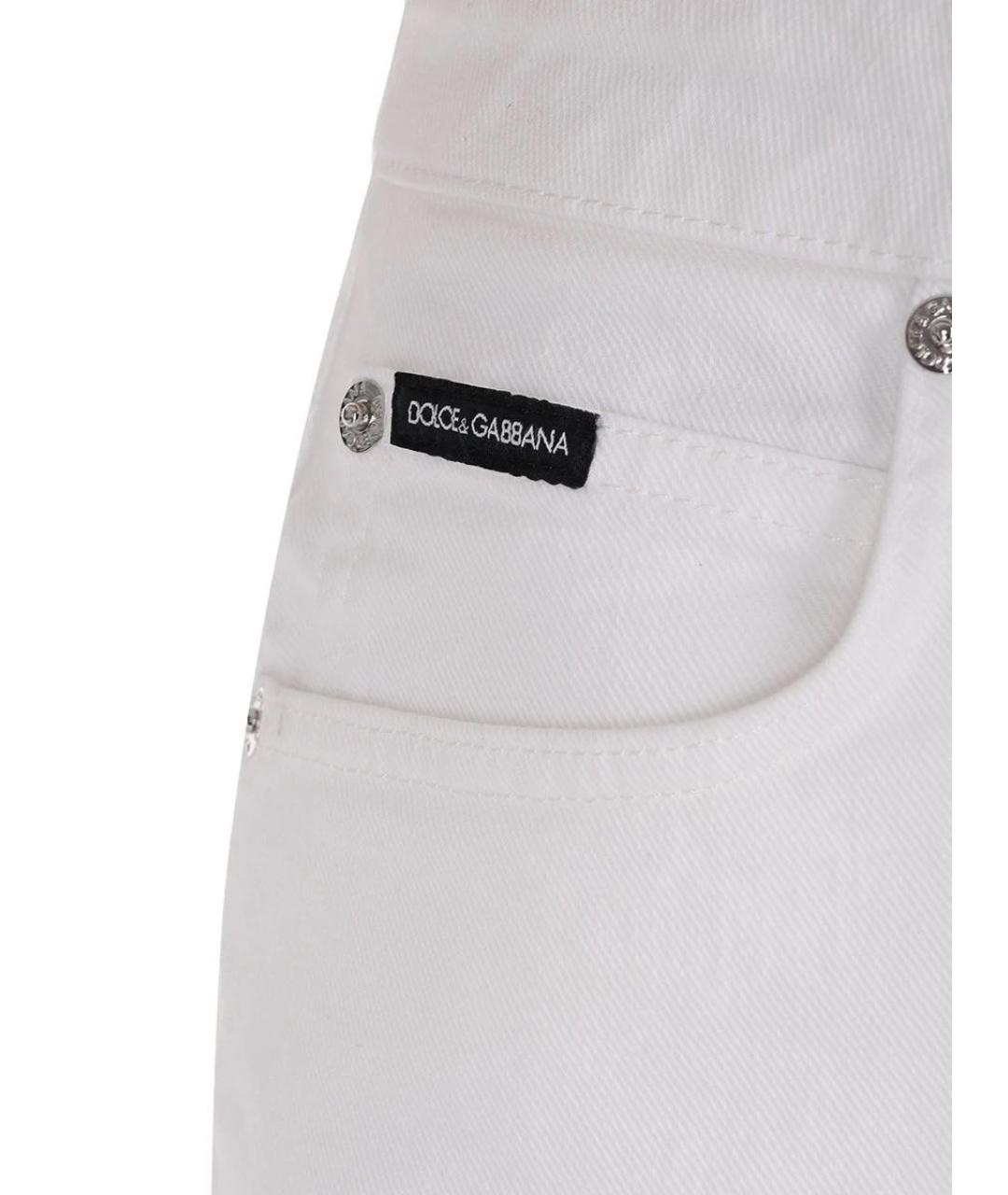 DOLCE&GABBANA Белые хлопко-эластановые шорты, фото 4