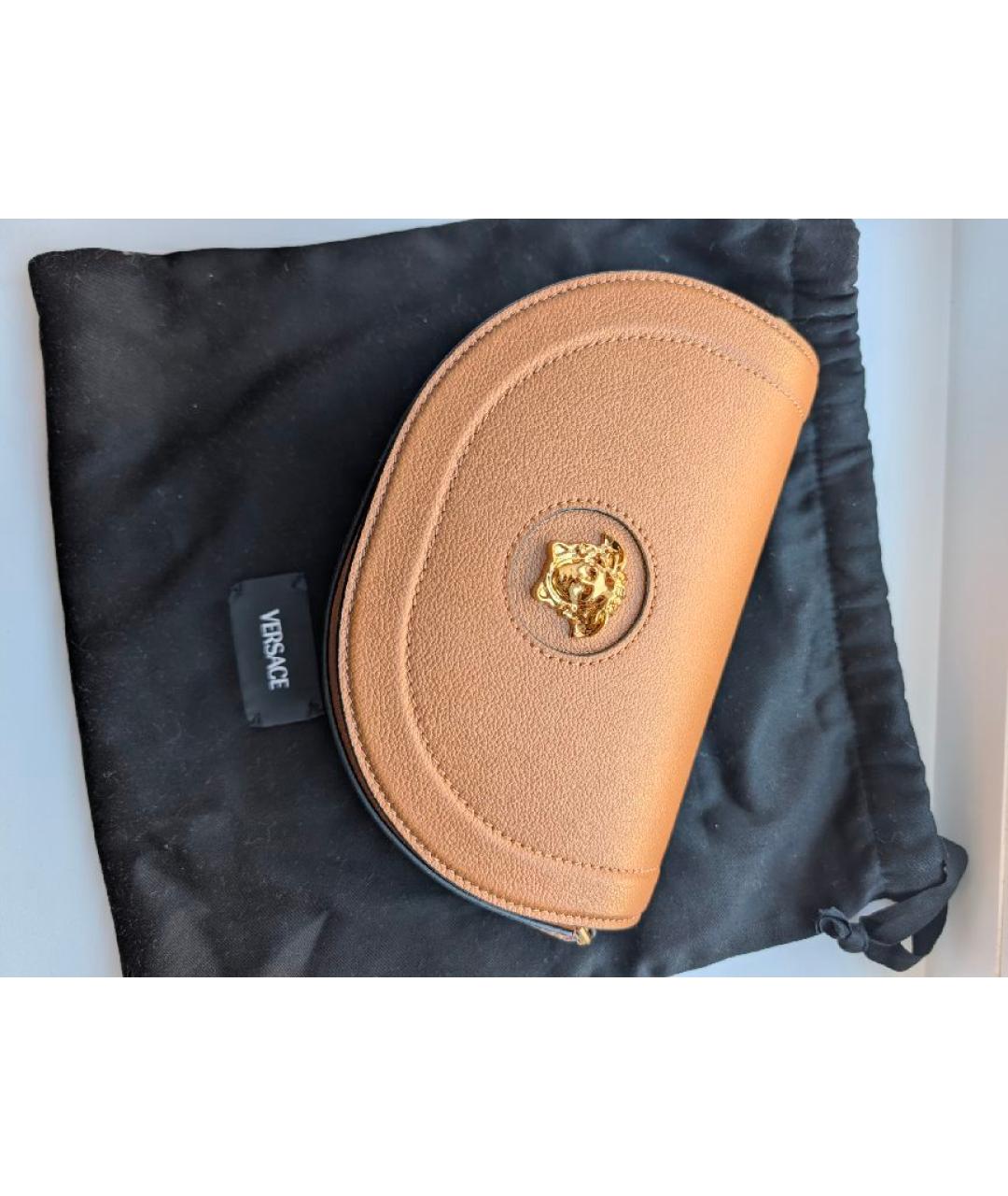 VERSACE Коричневая кожаная сумка через плечо, фото 5