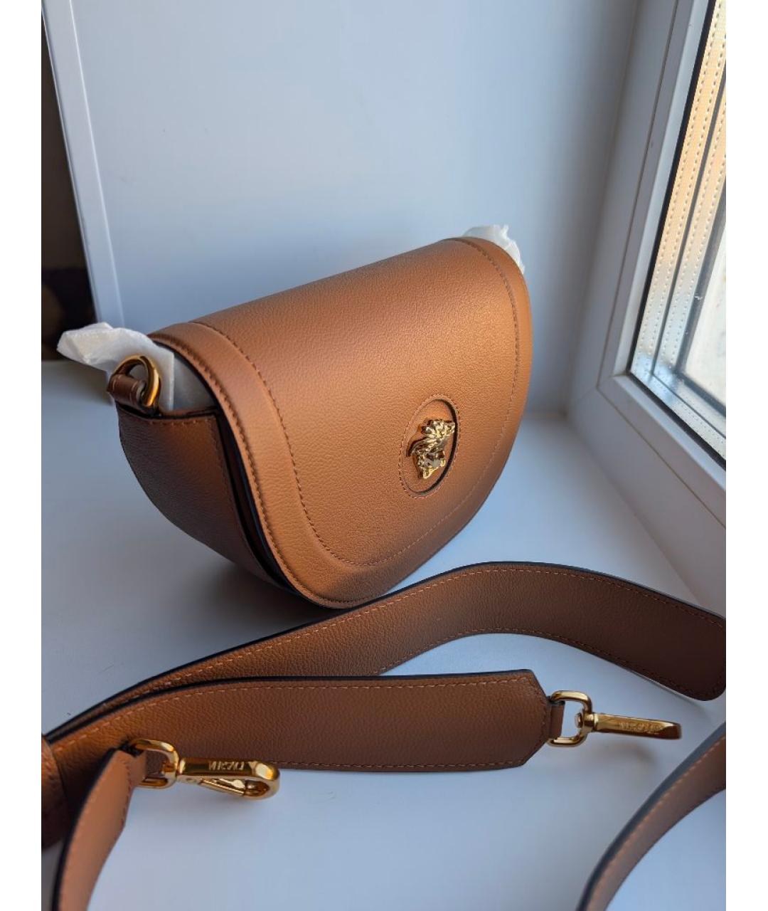 VERSACE Коричневая кожаная сумка через плечо, фото 2