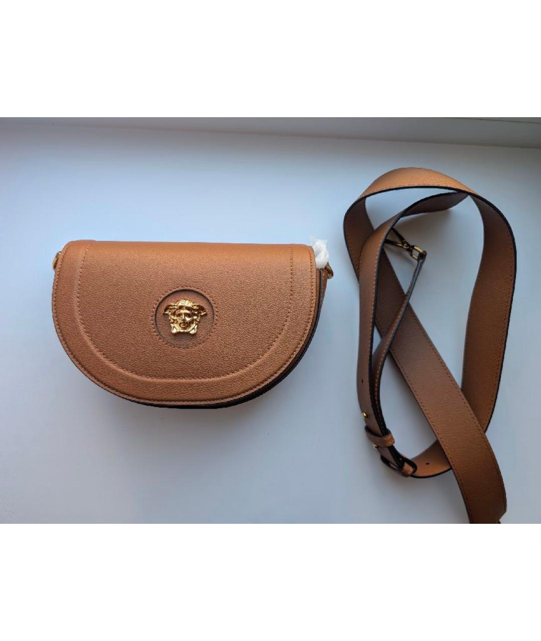 VERSACE Коричневая кожаная сумка через плечо, фото 3