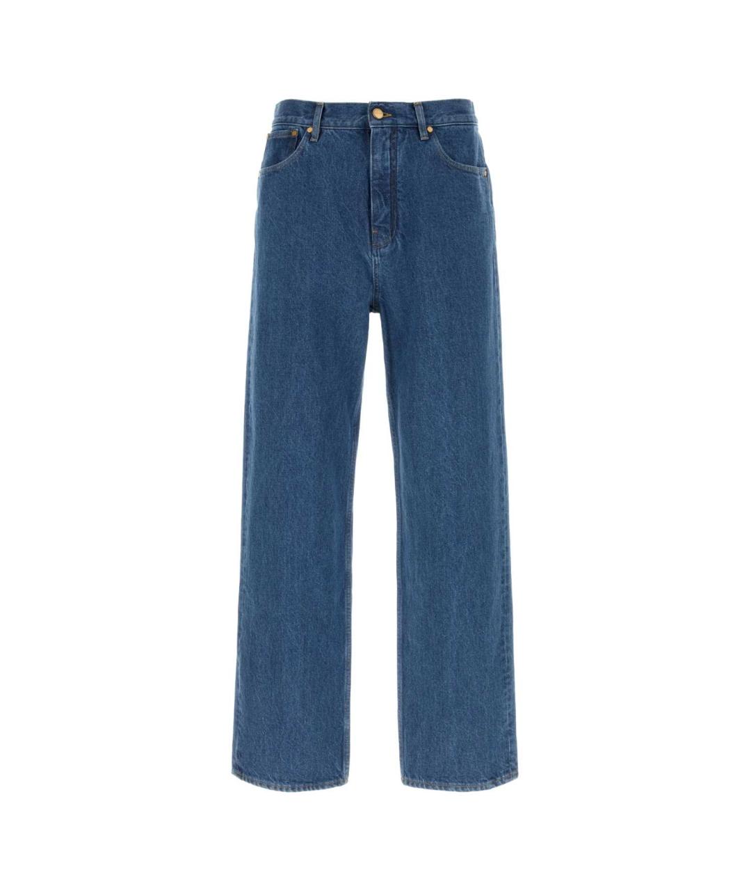 JIL SANDER Голубые хлопковые прямые джинсы, фото 1