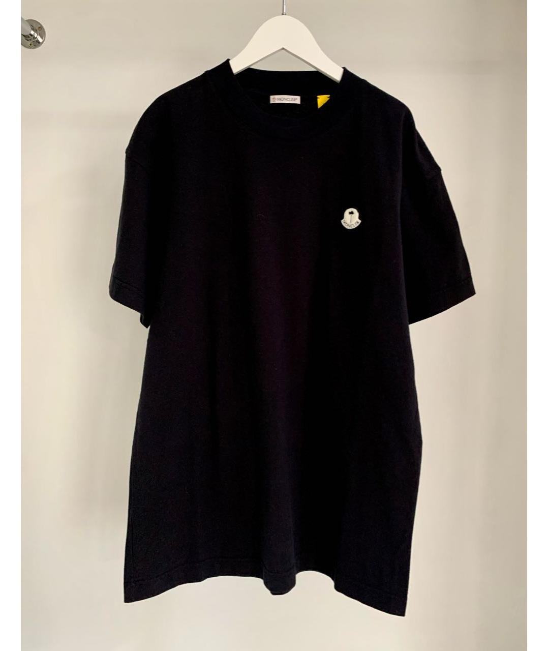 MONCLER Черная хлопковая футболка, фото 5